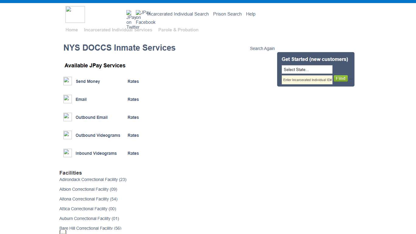 NYS DOCCS Inmate Services